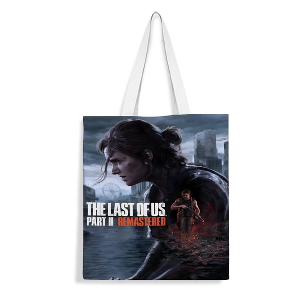 The Last of Us Bolso de tela con estampado de lienzo para mujer, bolsa de compras reutilizable y estética, con cremallera interior, regalo para mujer,40*40cm.