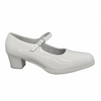 Zapatos De Cueca Alquimia Blanco Charol Mujer |3073 - Talla 23
