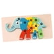thumbnail image 4 of Rompecabezas De Números De Animales De Madera Rompecabezas De Madera Juguete De Animales Para Niños En Edad Preescolar Elefante, 4 of 5