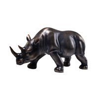 Bothyi - Escultura De Rinoceronte, Estatua Moderna De Rinoceronte Para Sala De Estar, Estantería Para El Hogar, Color Negro