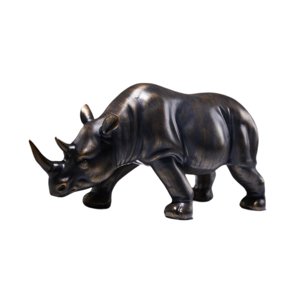 Bothyi - Escultura De Rinoceronte, Estatua Moderna De Rinoceronte Para Sala De Estar, Estantería Para El Hogar, Color Negro