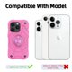 thumbnail image 2 of Funda KCJ para iPhone 15 Pro de 6,1" Rosa con Soporte de Anillo Giratorio, 2 of 8
