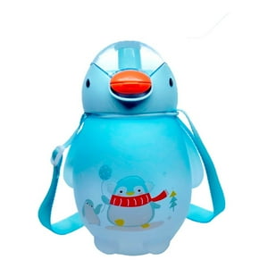 Genérico - Botella Agua Pinguino Kawaii 1500Ml Celeste Con Correa