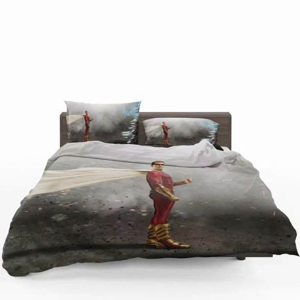 Shazam Fury of the Gods DC Quilt Duvet Cover Set Double Bedclothes Home Textiles3-Piece Bedding Set