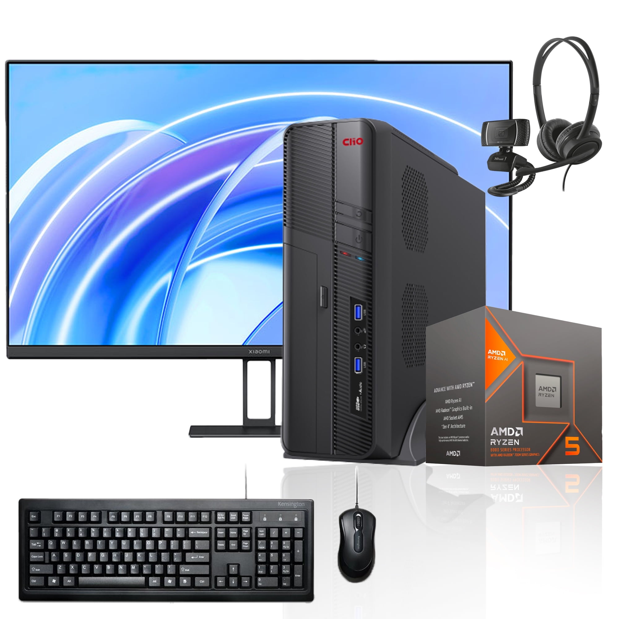 Pc Mini + Monitor 27 + Perif: Amd Ryzen 5 8500G 16Gb 1Tb Radeon 740M Wifi