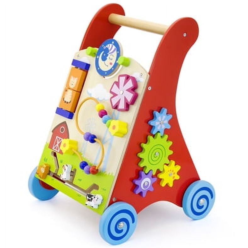 Viga - Juguete Rodado Madera De Actividades Rojo