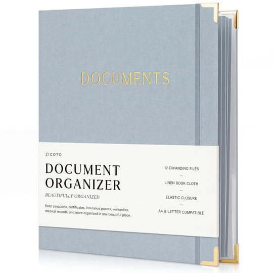Organizador De Documentos Zicoto Carpeta De Lino A4/carta