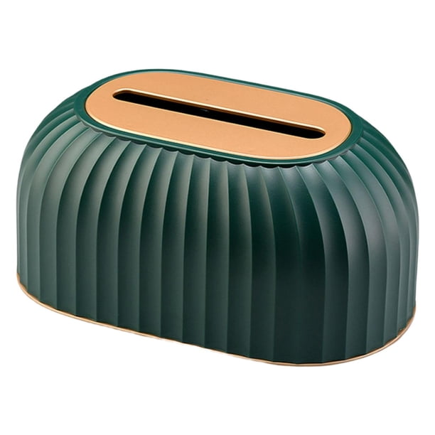 Caja de almacenamiento de pañuelos a rayas, organizador de servilletas, soporte de almacenamiento, caja de servilletas de pañuelos elegante, dispensad , verde