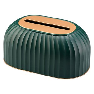 Magideal - Caja De Almacenamiento De Pañuelos A Rayas, Organizador De Servilletas, Soporte De Almacenamiento, Caja De Servilletas De Pañuelos Elegante, Dispensad , Verde