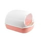 thumbnail image 4 of Caja De Arena Para Gatos Completamente Cerrada Para Animales Pequeños Conejo Orinal Desmontable Inodoro Base Rosa, 4 of 5