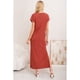 thumbnail image 3 of Vestido Largo Mujer Recto Escote V Bolsilos Manga Corta 3378, 3 of 3
