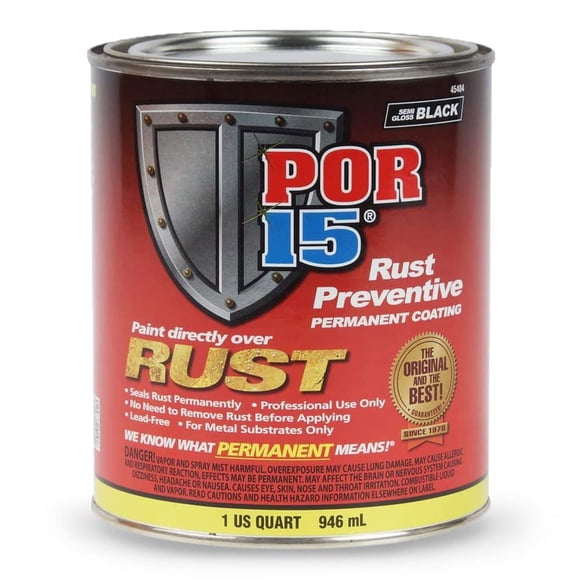 Revestimiento antióxido POR-15 Stop Rust 946 ml, negro semibrillante
