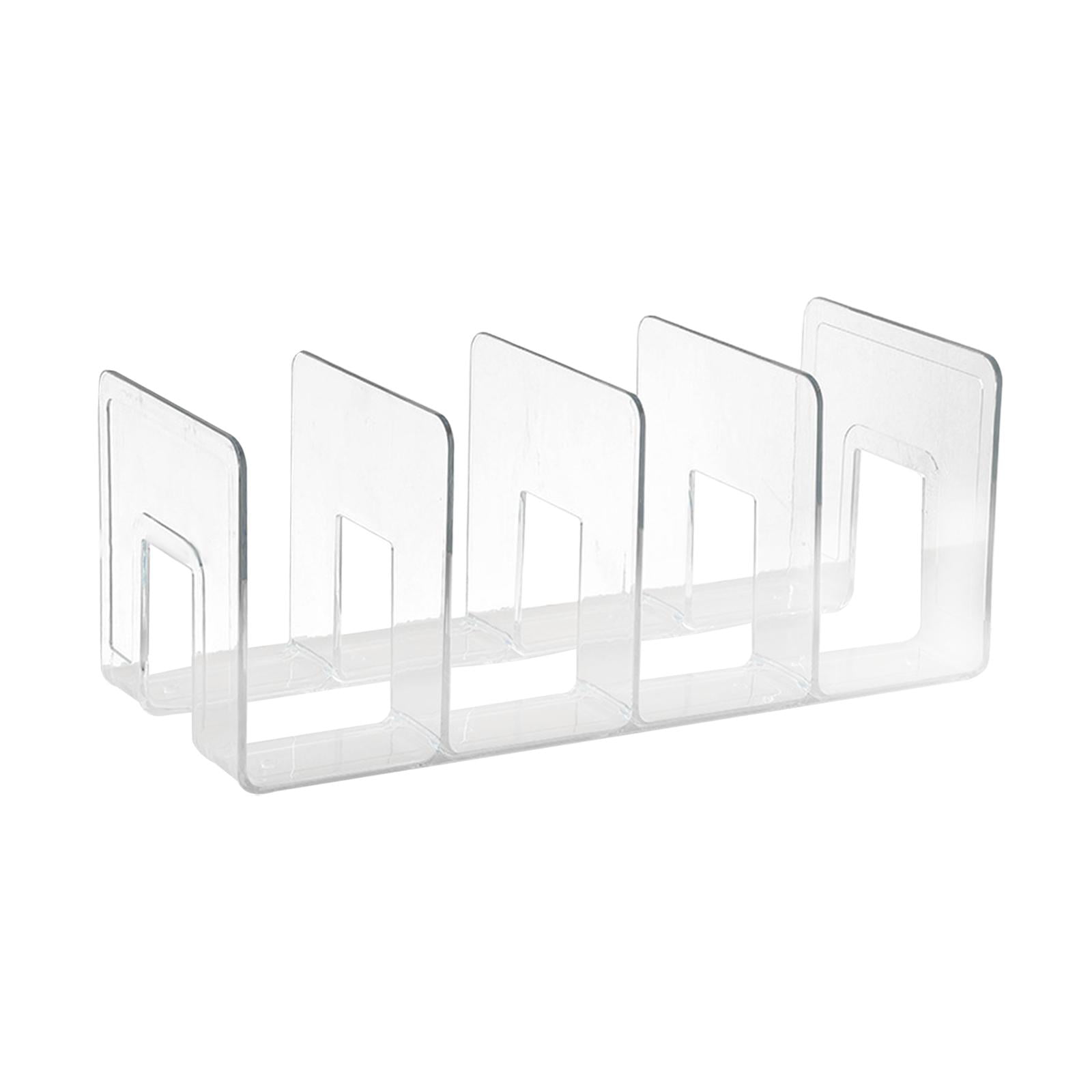 Magideal - Soporte Para Libros, Sujetalibros De Acrílico, Divisores De Estantería Multifunción, Organizador De Bolsos Para Encimera, Sala De Estudio, Estantería Claro
