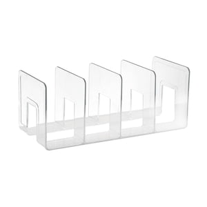 Magideal - Soporte Para Libros, Sujetalibros De Acrílico, Divisores De Estantería Multifunción, Organizador De Bolsos Para Encimera, Sala De Estudio, Estantería Claro