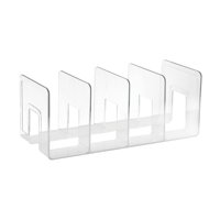 Magideal - Soporte Para Libros, Sujetalibros De Acrílico, Divisores De Estantería Multifunción, Organizador De Bolsos Para Encimera, Sala De Estudio, Estantería Claro