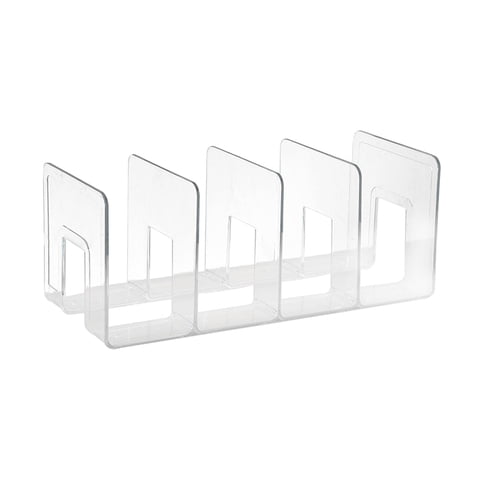 Magideal - Soporte Para Libros, Sujetalibros De Acrílico, Divisores De Estantería Multifunción, Organizador De Bolsos Para Encimera, Sala De Estudio, Estantería Claro