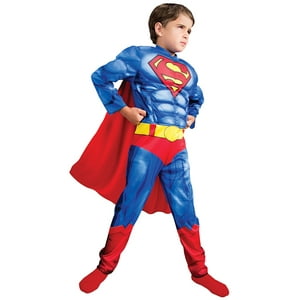 Dc - Disfraz Superman Con Musculos Talla 7 A 8 Años