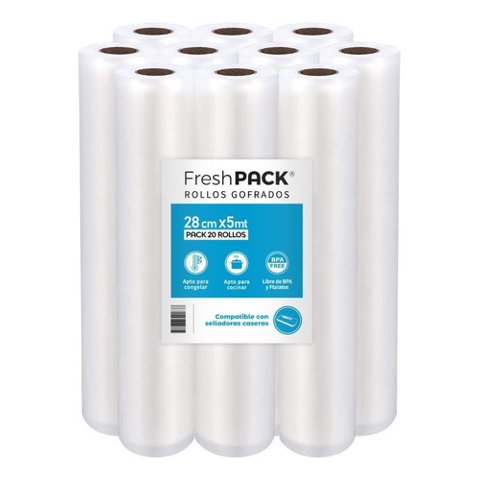 Freshpack - 20 Rollos Sellado-Empacado Vacio 28Cm Para Oster - Foodsaver
