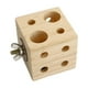 thumbnail image 1 of Bloque De Madera Con Agujeros, Fácil De Instalar, Juguete Para Masticar Pájaros Para Guacamayos, Periquitos, 5,9 Cm X 5,9 Cm X 5,9 Cm, 1 of 5