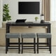 thumbnail image 1 of 59 Inch Bar Table, Dining Table, Sofa Table with Power Outlet, 3 Upholstered Stools, 4 Piece Bar Table and Chair Set for Living Room, Dining Room, Kitchen, 1 of 3