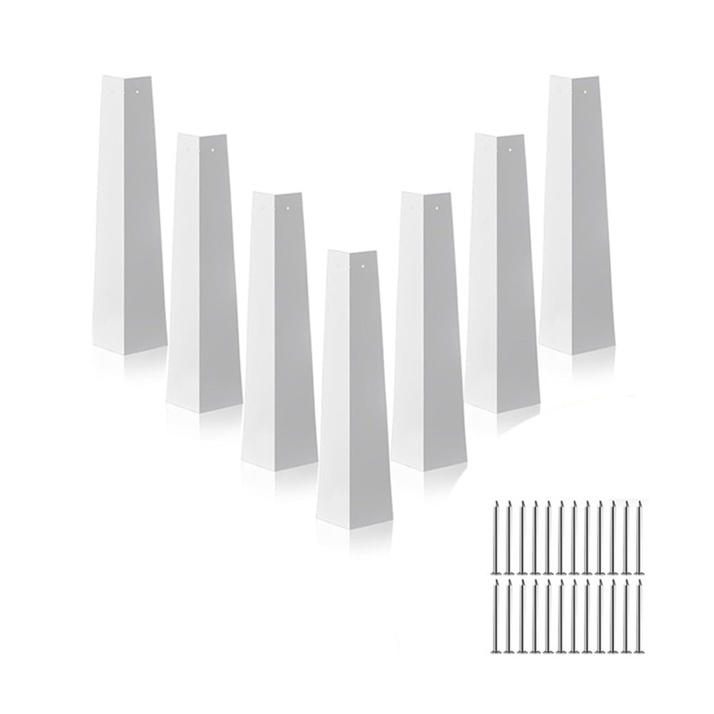 Xusx111 - Esquinas De Revestimiento De Aluminio De 8 Piezas 8 Pulgadas Afuera Tapas De Esquina Blancas Revestimiento Liso, Uñas De Metal Incluidas Para El Exterior De La Casa Móvil