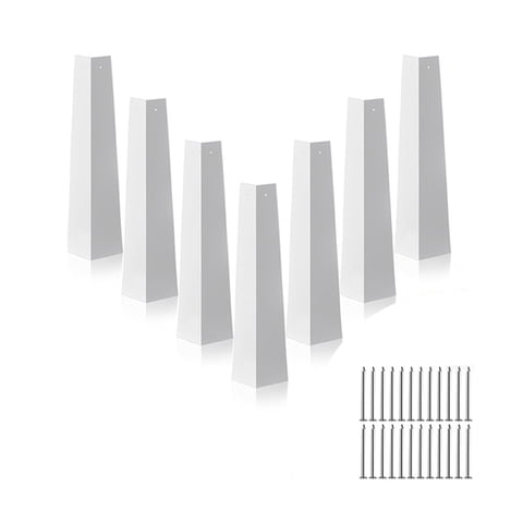 Xusx111 - Esquinas De Revestimiento De Aluminio De 8 Piezas 8 Pulgadas Afuera Tapas De Esquina Blancas Revestimiento Liso, Uñas De Metal Incluidas Para El Exterior De La Casa Móvil