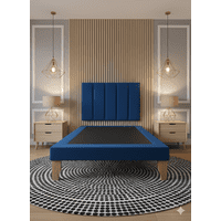 Muebles New - Cama Plaza Y Media Lineal Azul Felpa