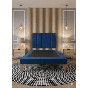 Muebles New - Cama Plaza Y Media Lineal Azul Felpa