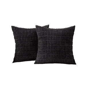 Genérico - Pack De 2 Fundas De Almohadas Cojín 45X45 Cm Con Diseño Suave Para Sillón Y Cama Negro