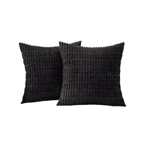 Genérico - Pack De 2 Fundas De Almohadas Cojín 45X45 Cm Con Diseño Suave Para Sillón Y Cama Negro