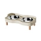 thumbnail image 1 of Comederos Elevados Para Gatos Con Dos Cuencos De Acero Inoxidable Para Cachorros Y Animales Peque?os, Color Beige Y Blanco, 1 of 5