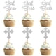 thumbnail image 1 of Topers Para Cupcakes Dios Te Bendiga Cruz Con Brillo Plateado X24, 1 of 2