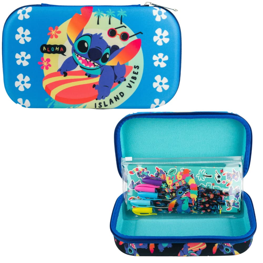 Innovative Designs - Set De Estuches Para Lápices Con Diseños Innovadores Disney Stitch Con Pegatinas
