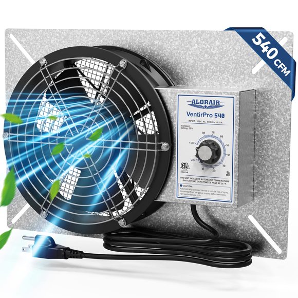 Ventilador Eléctrico ALORAIR VentirPro 22 cm 540 CFM con Humidistato 110V