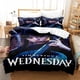 thumbnail image 1 of Wednesday-Addams 3 PCS Comforter Set with 2 Pillowcases,Wednesday-Addams Bedding Set Sheet Set for Kids Adults,All Season Lightweight, 1 of 5