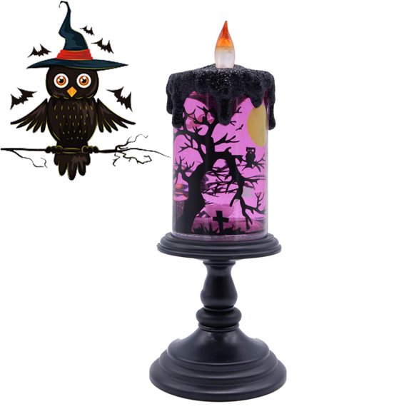 Bola de nieve DRomance 10 cm Vela sin llama con fantasma morado