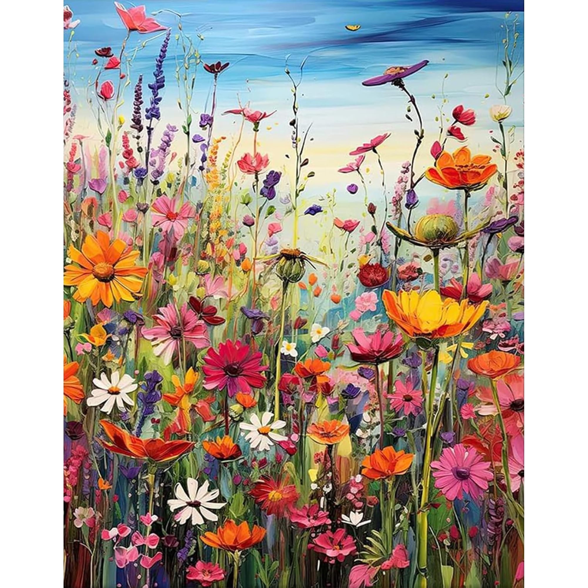 Kit De Pintura Diamond Art Bygfhlyw Sea Of Flowers 5d 30x40 Cm