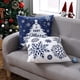 thumbnail image 5 of Fundas de almohada navideñas de 18 x 18 pulgadas, color azul marino, fundas de almohada navideñas con copos de nieve, fundas de almohada navideñas, árboles de Navidad, alces y ciervos, fundas de cojín, 5 of 7