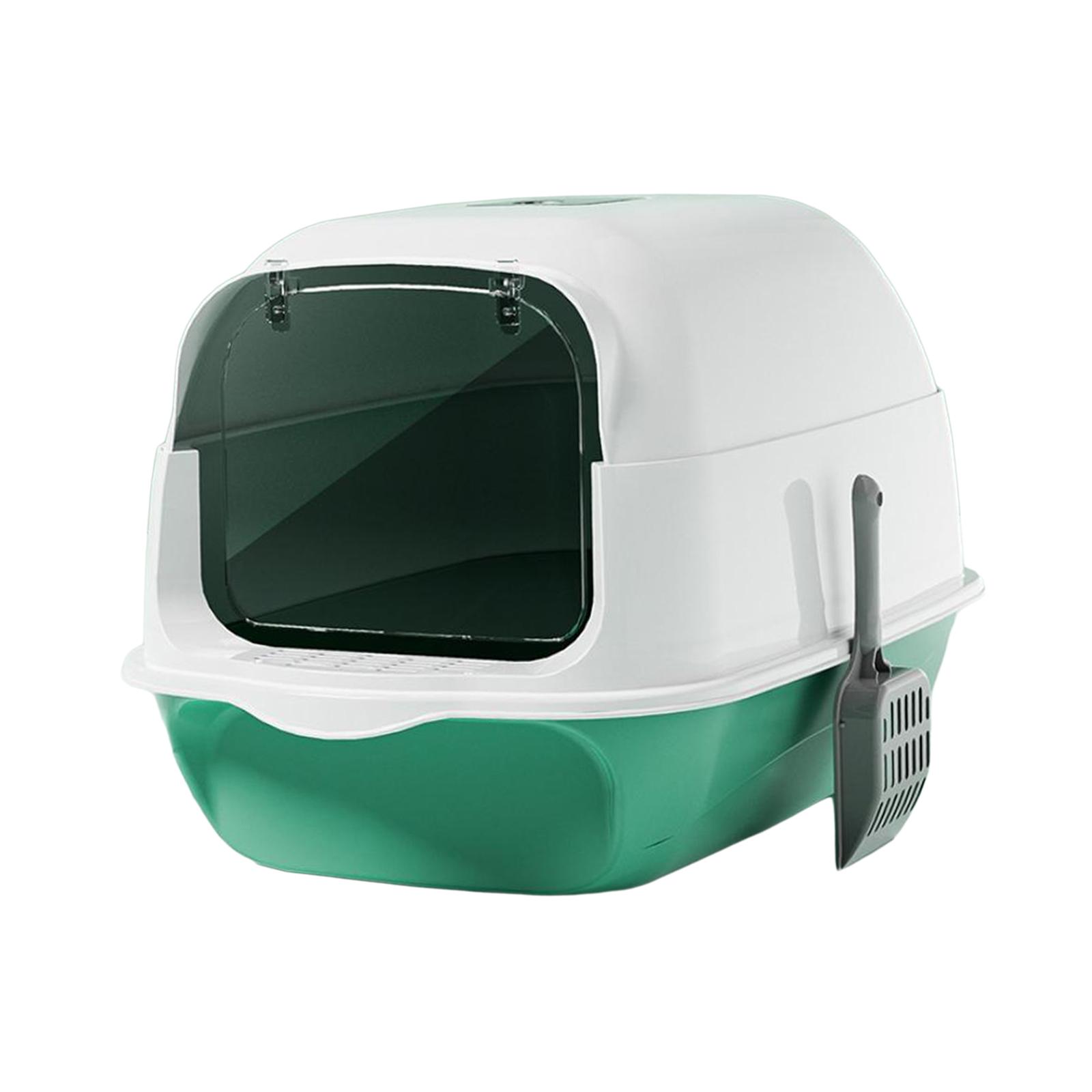 Magideal - Caja De Arena Para Gatos Con Capucha Y Tapa, Inodoro Grande Para Gatos, Arenero, Suministros Para Mascotas, Bandeja De Arena Para Gatos, Caja De Arena , Verde