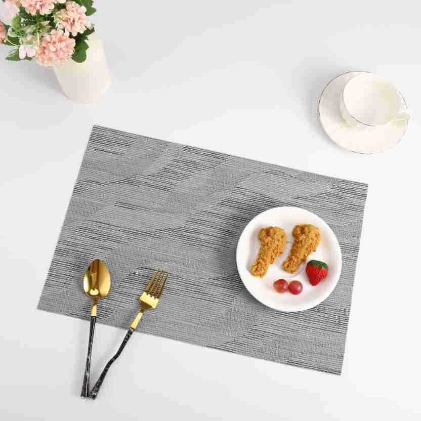 Xmhytop Juego De 6 Manteletes Individuales Para Mesa, Hechos De Pvc Resistente, Antideslizantes Y Termorresistentes, Ideal Para Hogares, Restaurantes Y Cocinas, Estilo A, 45*30cm, Gris