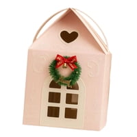Bothyi - Caja De Regalo Navideña Estilo Casita, Ideal Para Envolver Regalos De Año Nuevo Y Otras Festividades (Rosa).