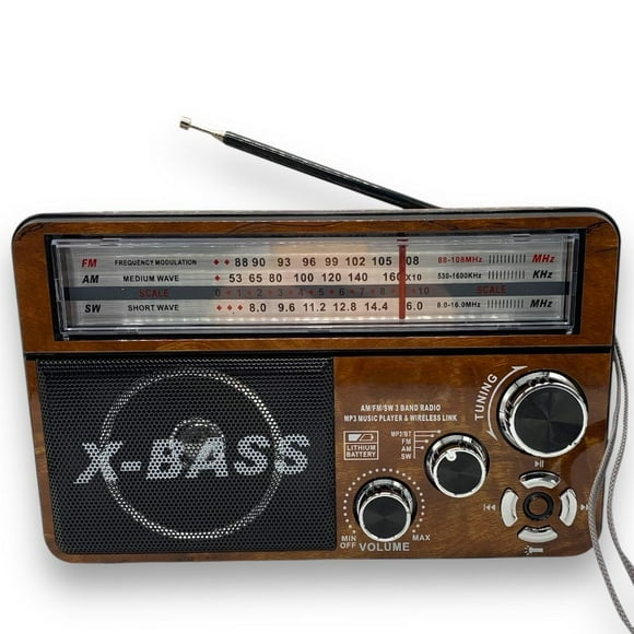 Radio Linterna Portátil Solar Bluetooth Recargable Y A Pilas Retro Vintage  Café