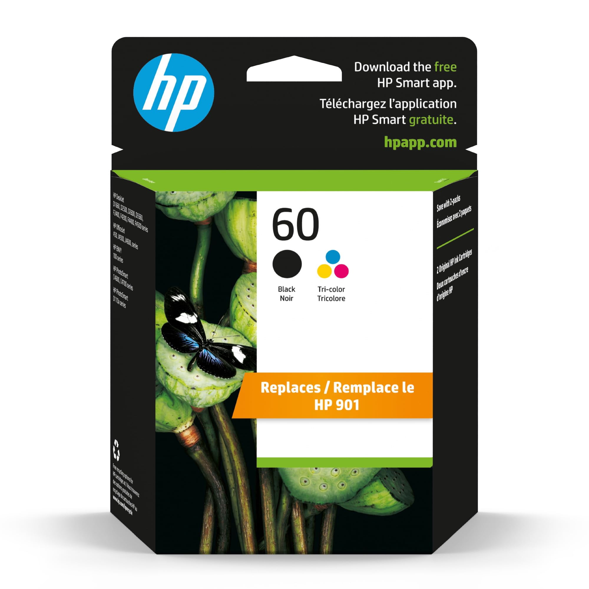 Paquete Combinado De Cartuchos De Tinta Hp 60 Negro/tricolor Deskjet
