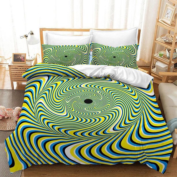 Stylish Art Print Quilt Duvet Cover Set Kids Bedclothes Pillowcase3-Piece Bedding Set