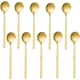 thumbnail image 1 of Paquete de 10 cucharas para espresso, minicucharillas de acero inoxidable chapadas en oro para café, azúcar, postres, pasteles, helados, sopas, antipastos, capuchinos, 5,3 pulgadas, 1 of 7