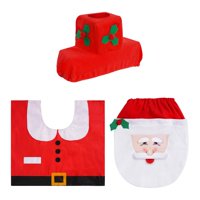 Bothyi - Juego De Funda De Asiento De Inodoro De Navidad, Cubierta De Inodoro De Baño De Papá Noel Para Interior