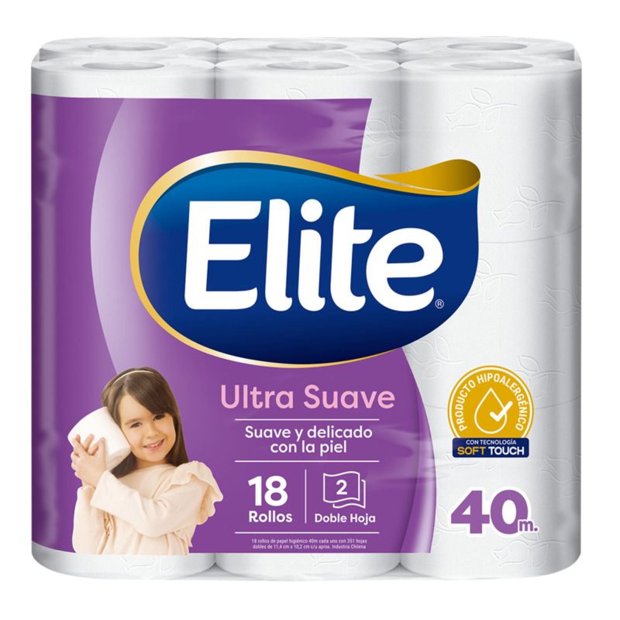 Papel Higiénico Doble Hoja Ultra 40 M 18 Un Elite
