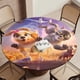 thumbnail image 5 of Gracie y Pedro-theme Fitted Round Tablecloths Elastic Edged Table Covers Waterproof Table Cloth for Kitchen Holiday Party Tables Decor 150cm, 5 of 6