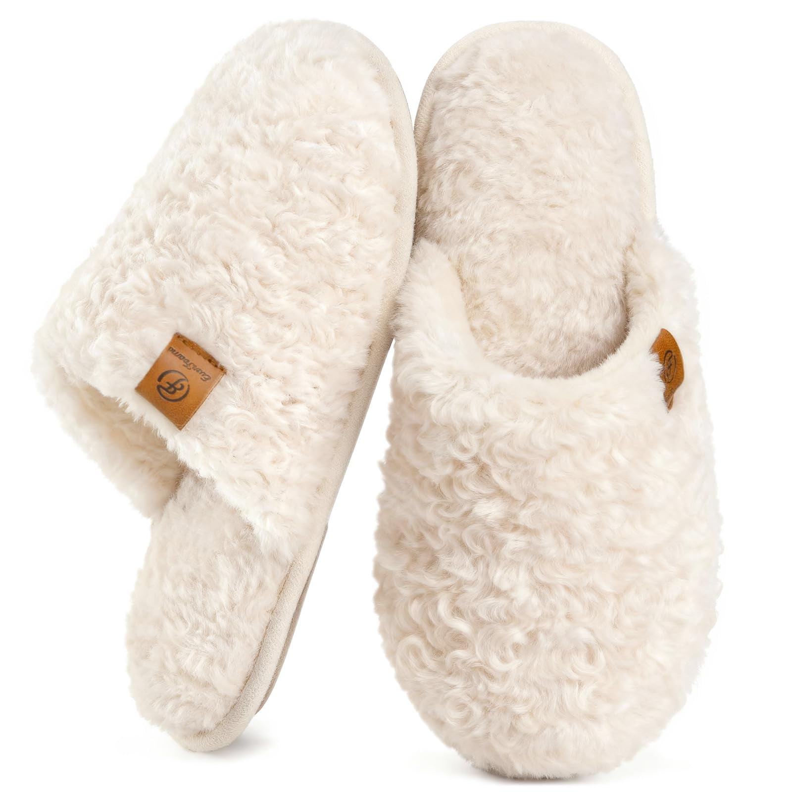 Zapatillas Everfoams Fuzzy, De Espuma Viscoelástica Cálida, Sin Cordones, Para Mujer