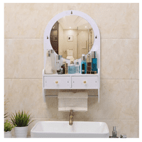 Genérico - Repisa Organizadora De Baño Con Espejo Y Cajones